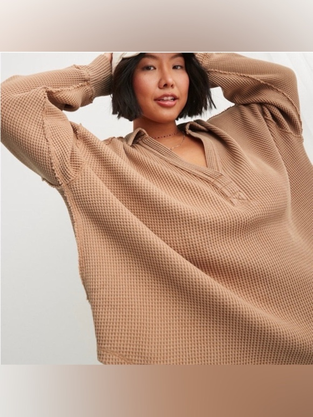 AERIE - Lumberjane Polo Waffleknit Top